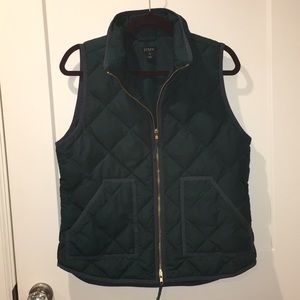 J. Crew Forest Green Quilted Vest